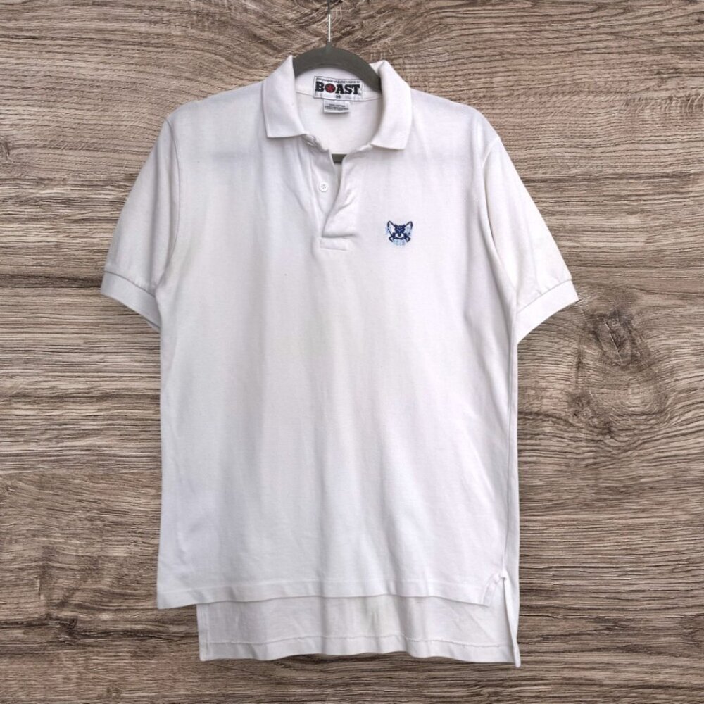 BOAST Vintage Tennis Maple Leaf Polo Shirt Embroidered Fox Logo Mens Size M